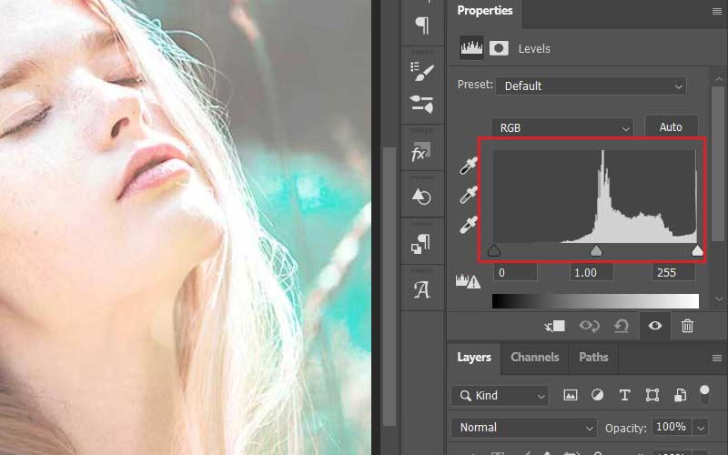 Photoshop- Histogram in Levels panel