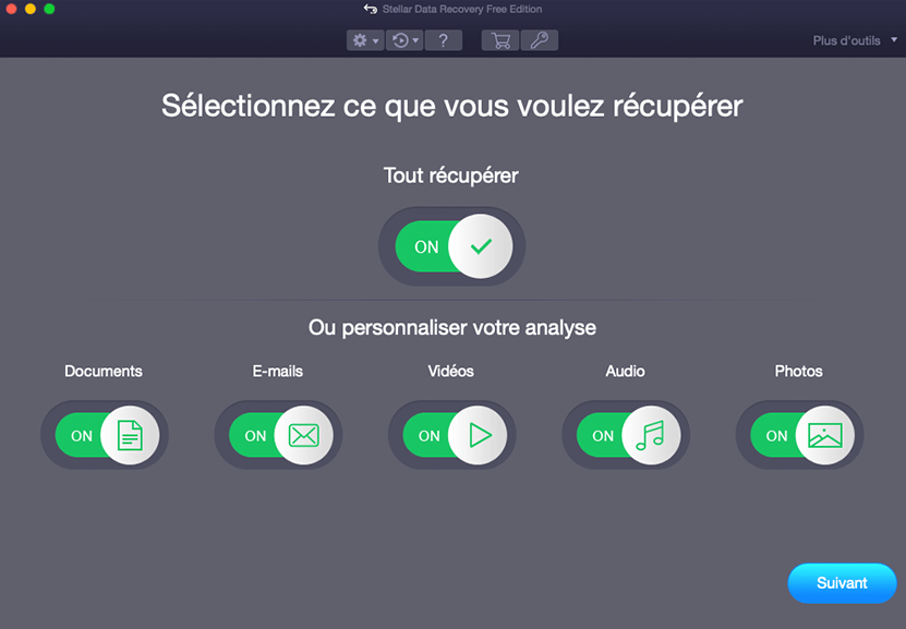 Sélectionnez le type de fichier