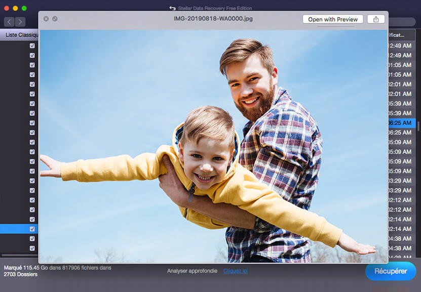 Prévisualisez & récupérez