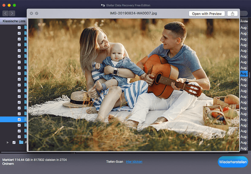 Vorschau & Wiederherstellung