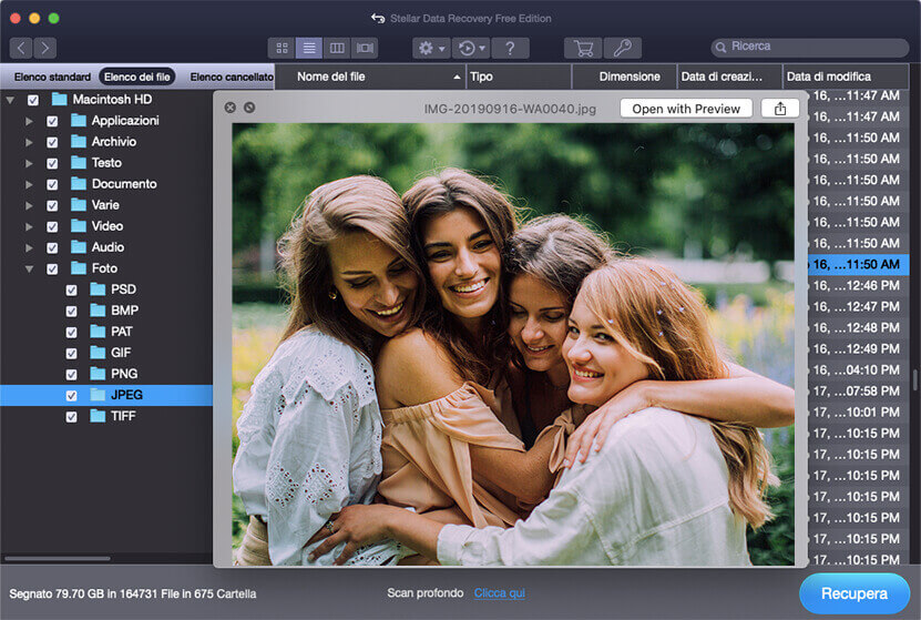 Vedi l’anteprima e recupera
